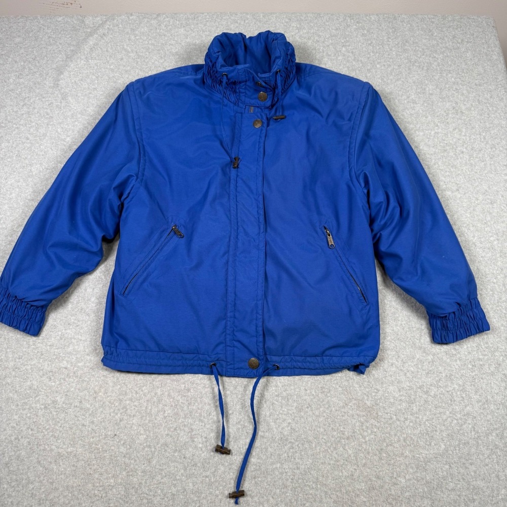 London Fog Vintage Blue Thinsulate Puffer Jacket Womens Small Funnel Neck Coat